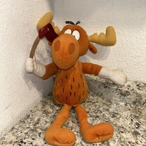 VTG Bullwinkle J Moose Plush Wossamotta U. Flag‎ Stuffins Stuffed CVS 1999